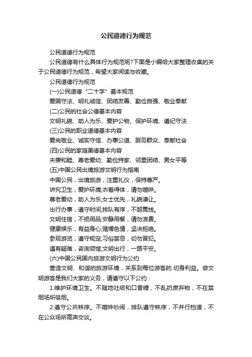 公民道德行为规范