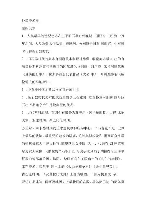 外国美术史课程知识点梳理汇总