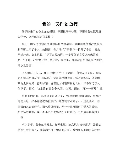 我的一天作文 放假