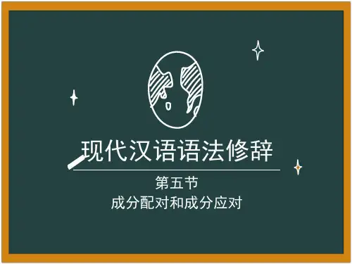 现代汉语语法修辞-第五节成分配对与成分应对