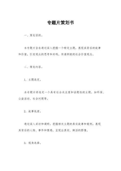 专题片策划书
