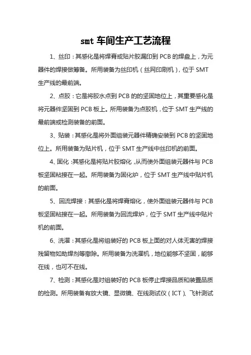 smt车间生产工艺 流程
