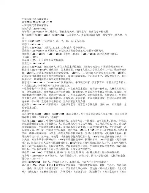中国近代画家