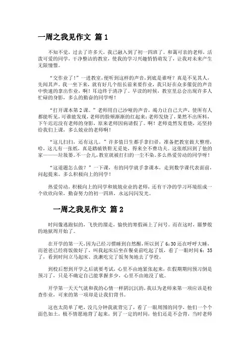 一周之我见作文300字