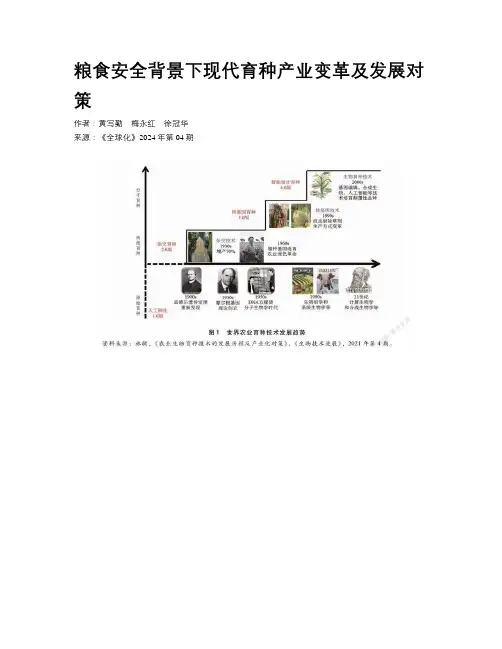 粮食安全背景下现代育种产业变革及发展对策