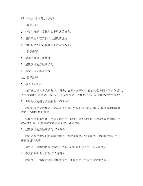 初中作文什么是层次教案