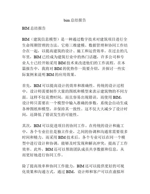 bim总结报告