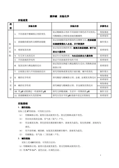 酸和碱  实验化学
