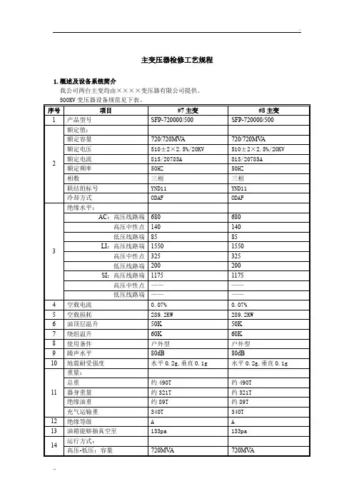 主变压器检修