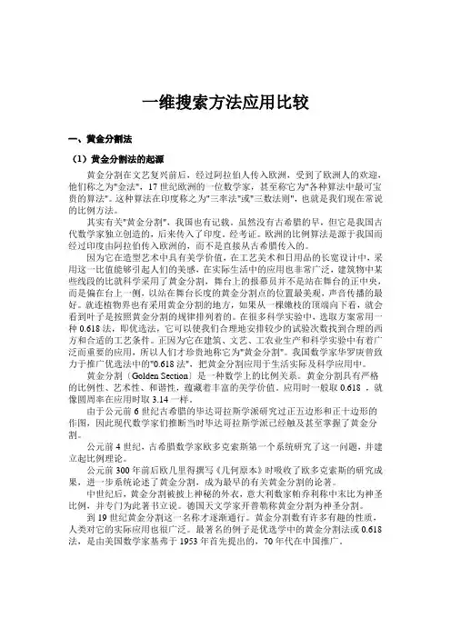 黄金分割法 二次插值 牛顿  matlab 程序一维搜索方法比较