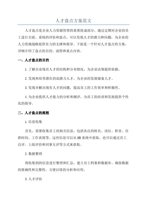 人才盘点方案范文
