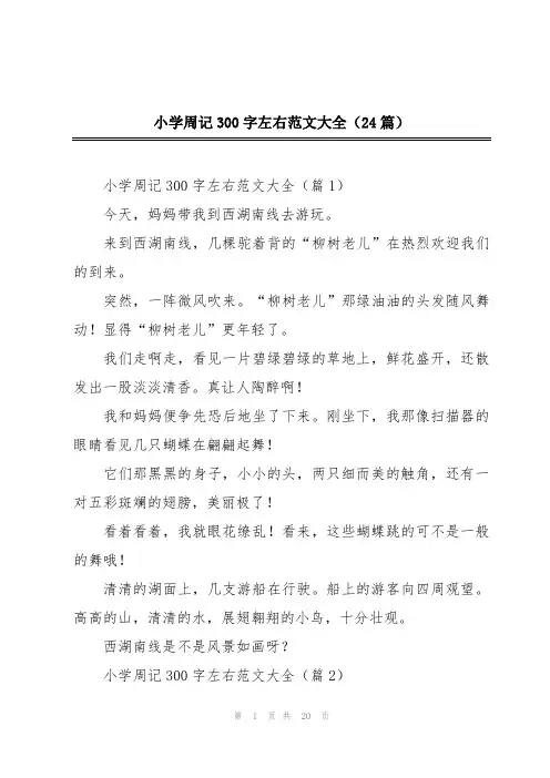 小学周记300字左右范文大全(24篇)