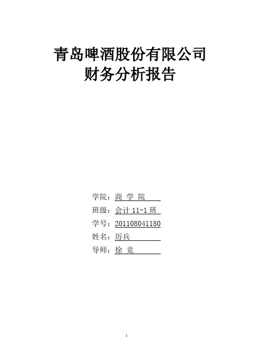 青岛啤酒财务分析报告