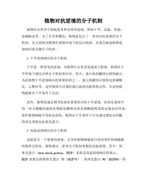 植物对抗逆境的分子机制