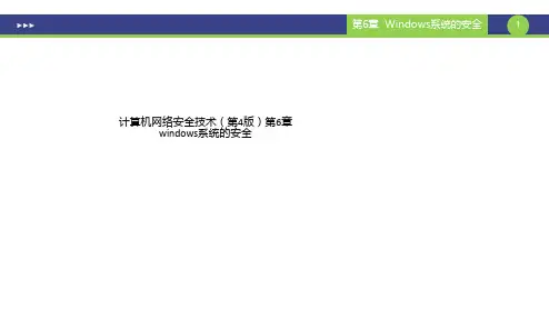 计算机网络安全技术(第4版)第6章windows系统的安全