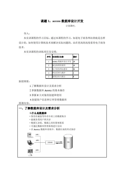 电商实训教案(全)教学内容