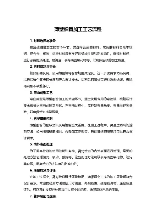 薄壁细管加工工艺流程