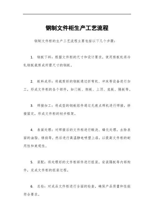 钢制文件柜生产工艺流程