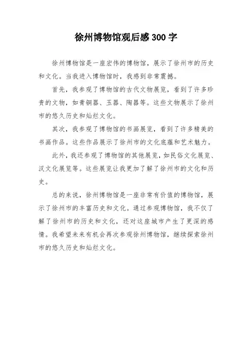 徐州博物馆观后感300字