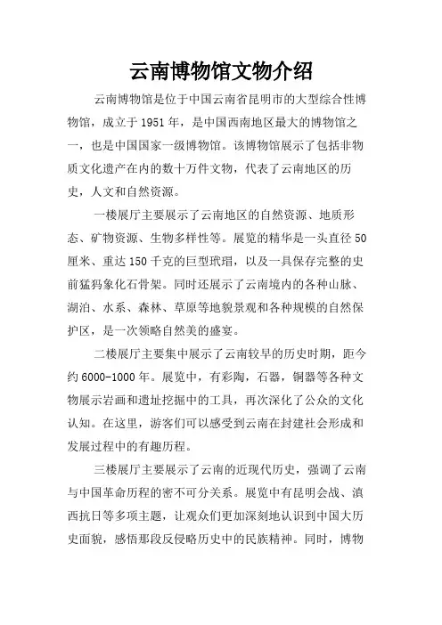 云南博物馆文物介绍