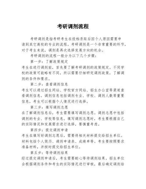 考研调剂流程
