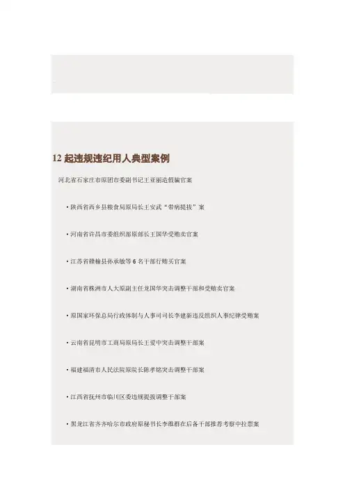 12起违规违纪用人典型案例