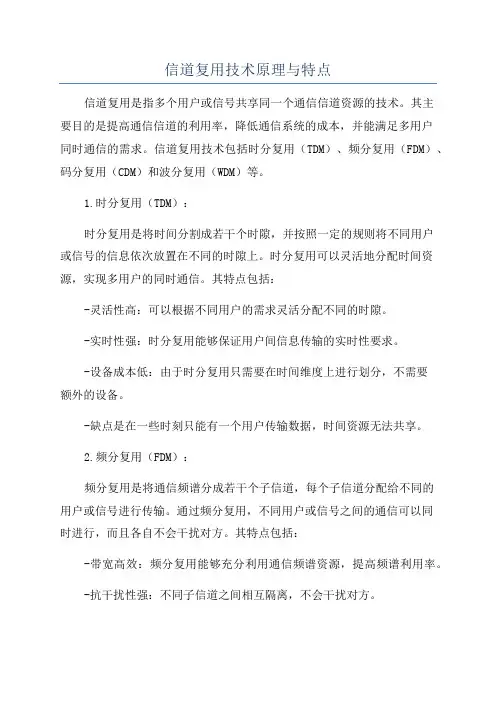 信道复用技术原理与特点