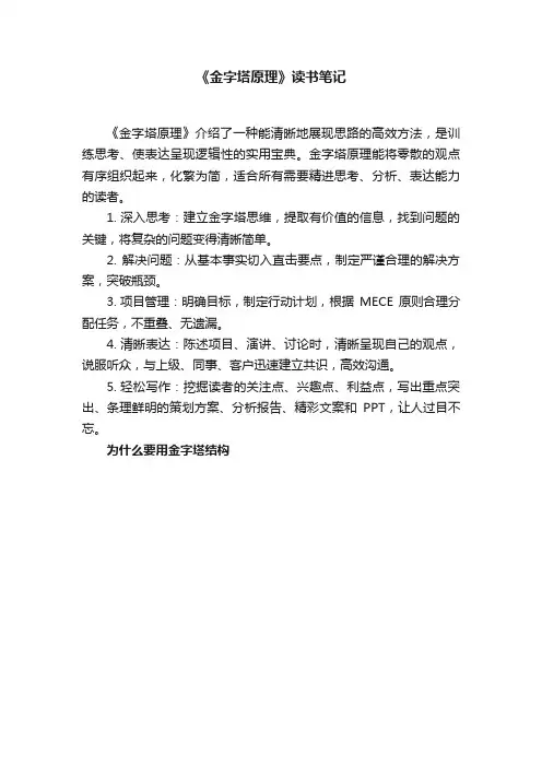 《金字塔原理》读书笔记