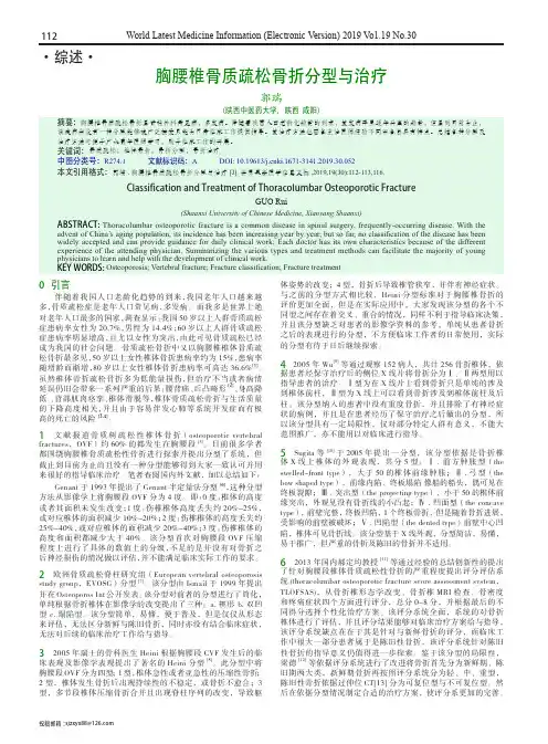 胸腰椎骨质疏松骨折分型与治疗