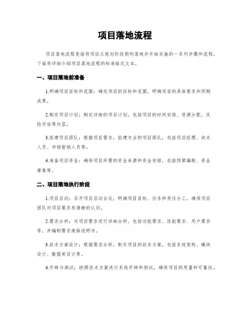 项目落地流程