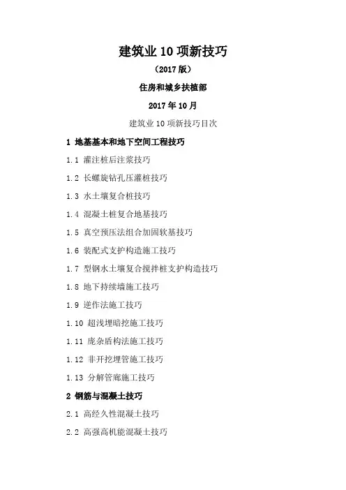 建筑业十项新技术-