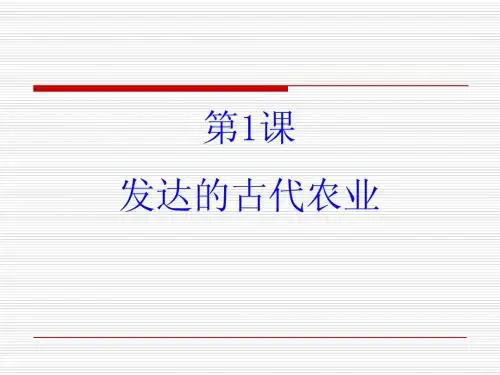 【历史】1.1《第1课 发达的古代农业》PPT课件( 新人教版-必修2)(1)
