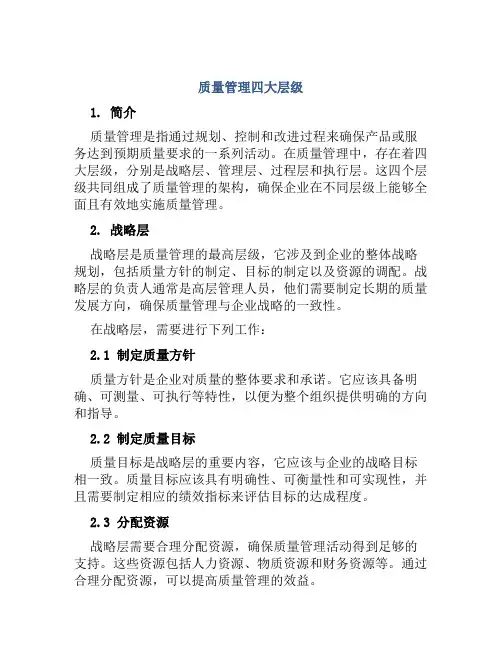 质量管理四大层级