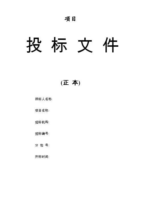 项目招投标书(范本)