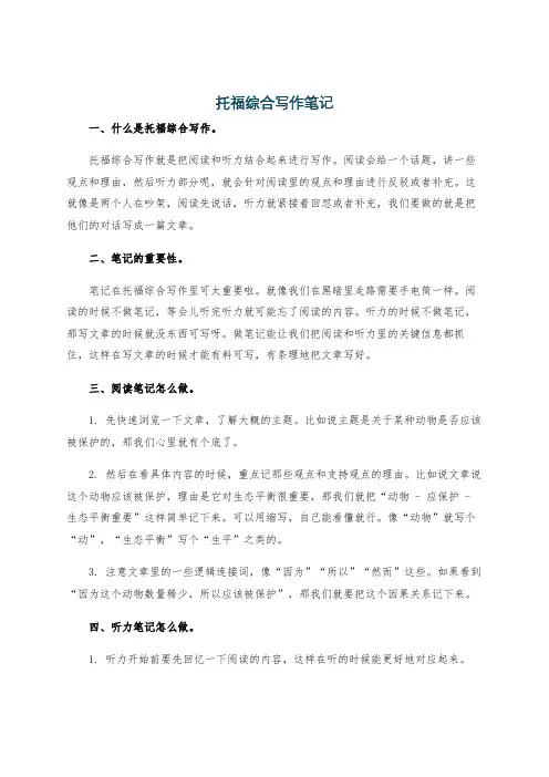 托福综合写作笔记