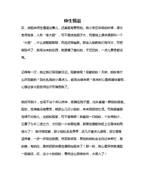 作文《师生情谊》