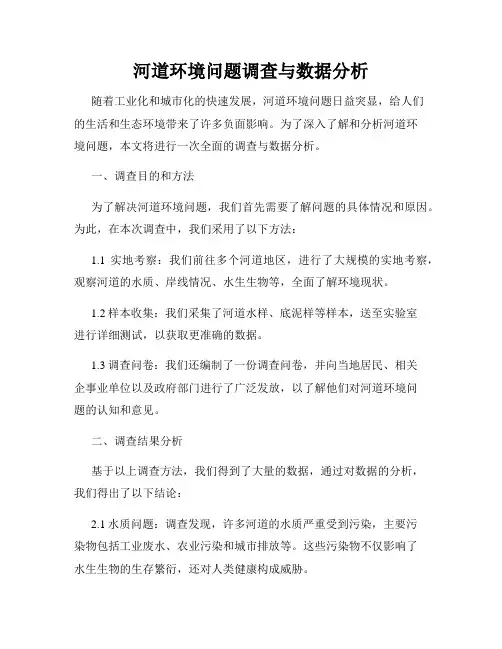 河道环境问题调查与数据分析
