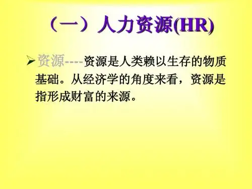 人力资源概述