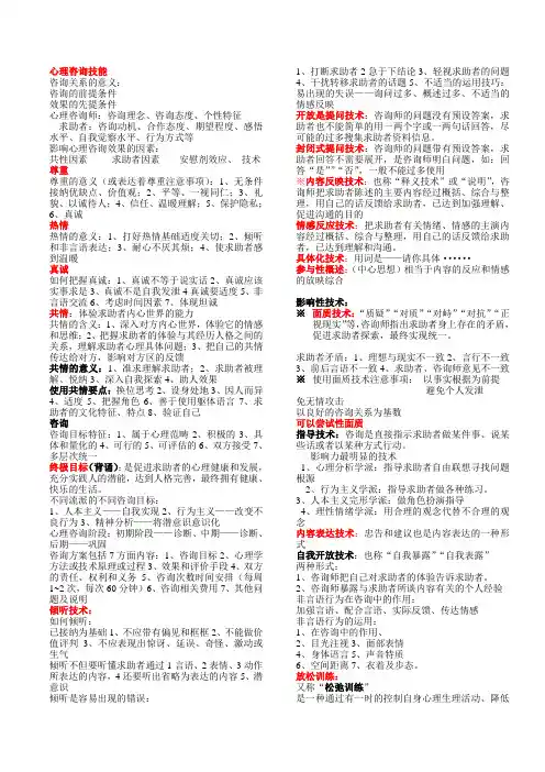 心理咨询选择题