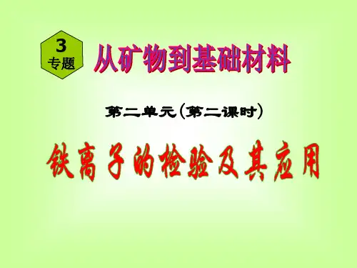 铁离子的检验及其应用讲解