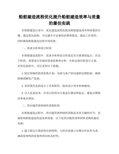 船舶建造流程优化提升船舶建造效率与质量的最佳实践