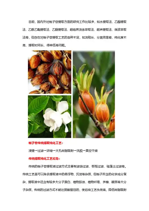 栀子苷的膜过滤浓缩工艺