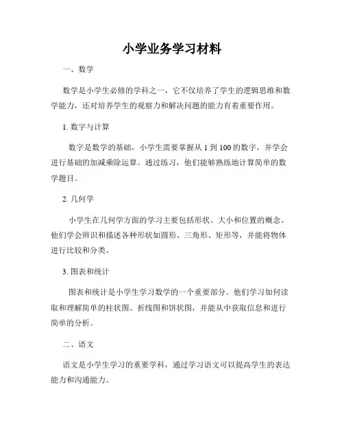 小学业务学习材料