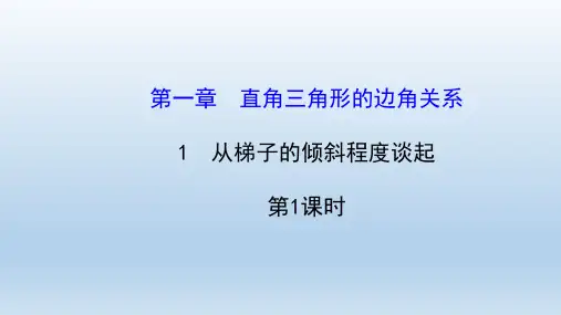 九年级数学下册第一章直角三角形的边角关系1从梯子的倾斜程度谈起 习题课件