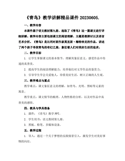 《青鸟》教学讲解精品课件20230605.