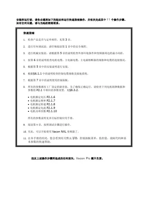 VACON NXL 用户手册