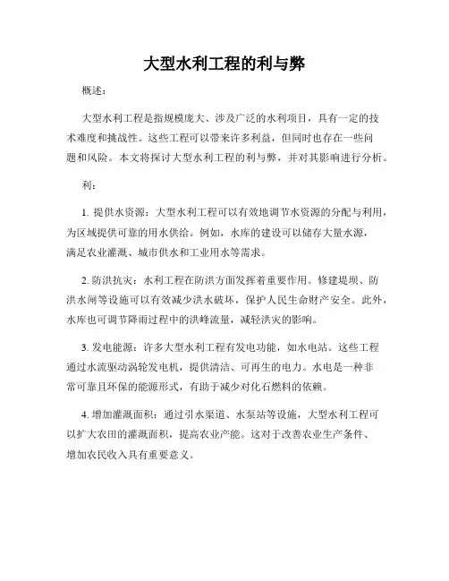 大型水利工程的利与弊