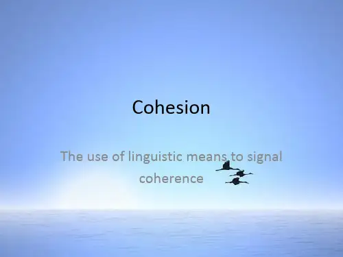 语篇分析--Cohesion