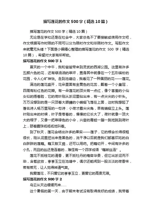 描写莲花的作文500字（精选10篇）