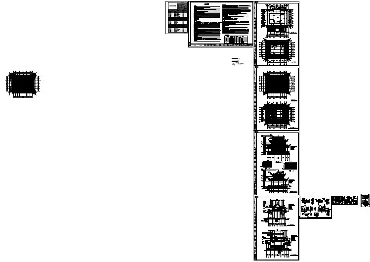 某寺庙重檐框架结构大雄宝殿建筑施工图
